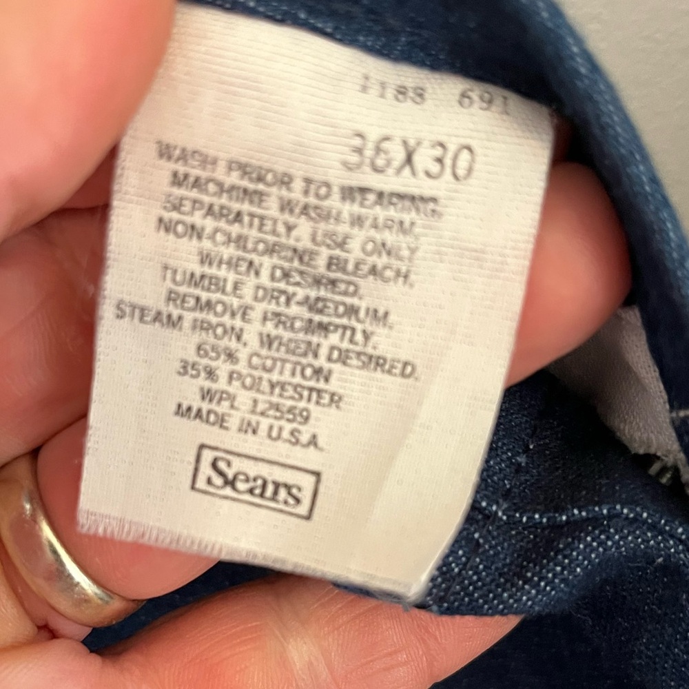 Vintage Sears Union Made Tradewear Overalls Made in USA Sz 36x30 NWOT - Picture 7 of 7